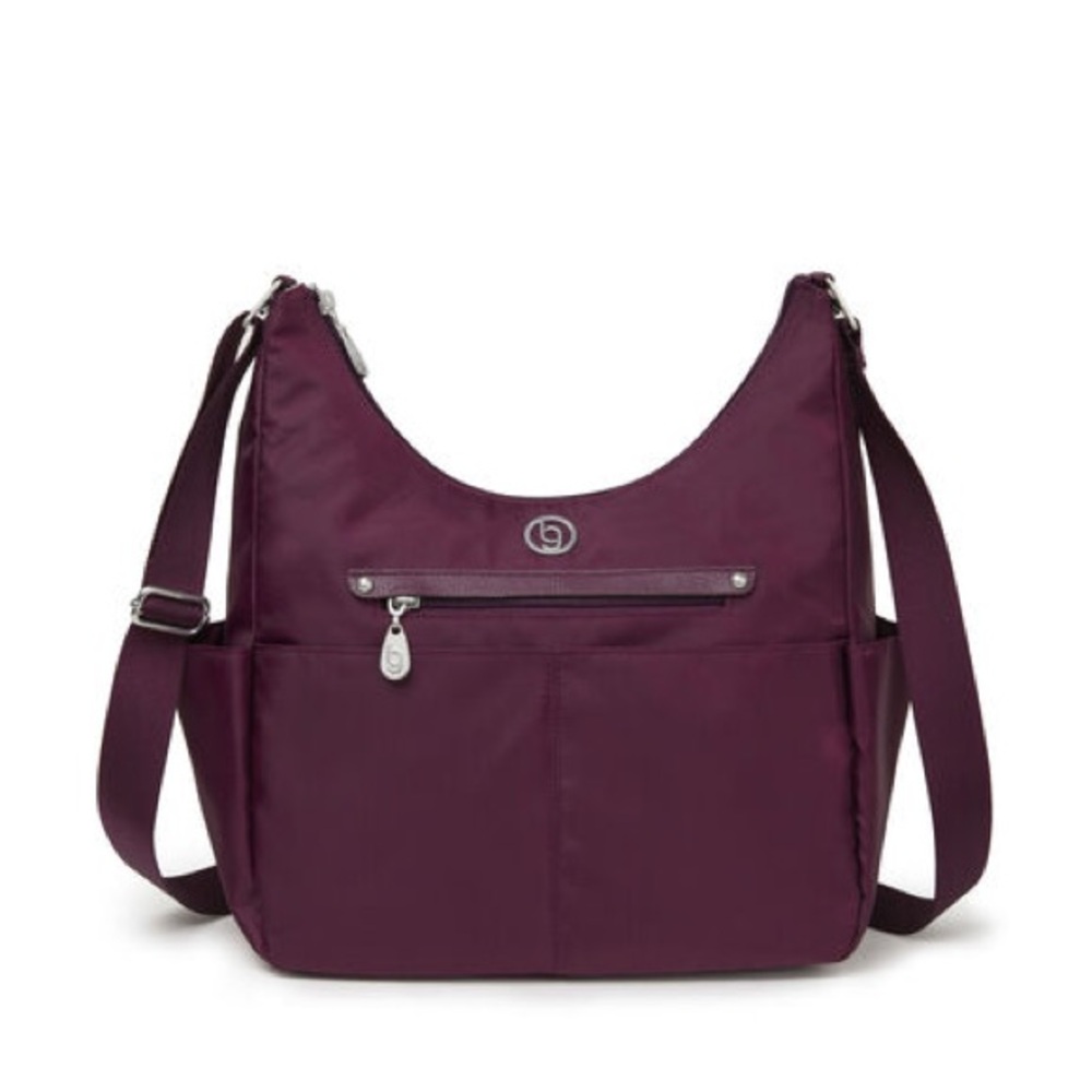 Baggallini‎ Women's OS Phoenix Hobo Bag Deep Eggplant Purple Shoulder Bag